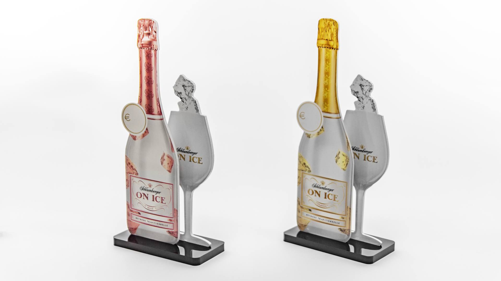 Schlumberger On Ice - Menucardholder Sekt Secco Menukartenhalter Kartenhalter Menu Holder Sparkling Wine Sekt Champus Champagner Gastro
